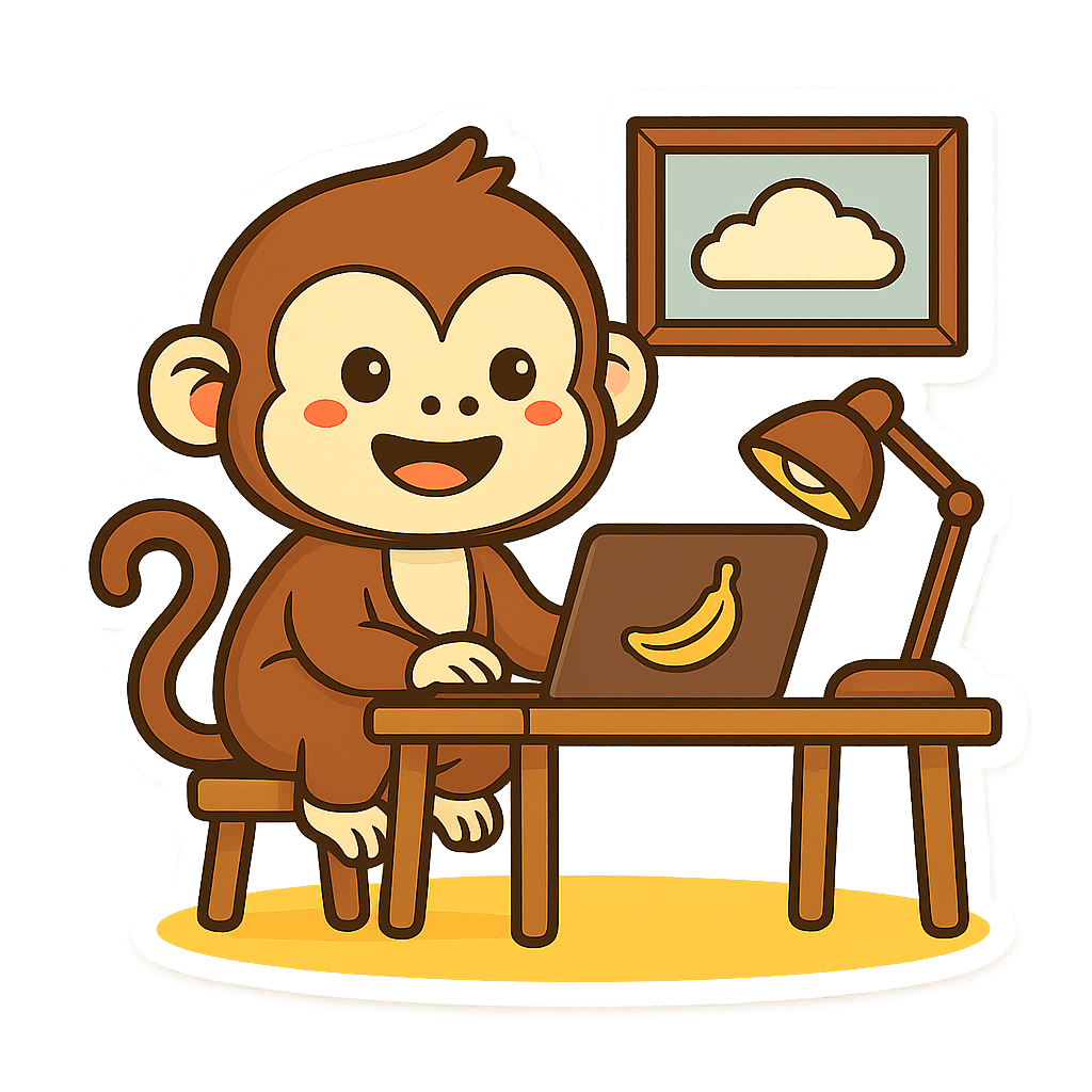 monkey thuiswerkplek